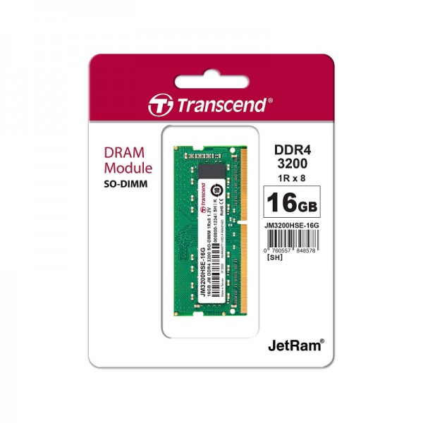 MEMORIE LAPTOP TRANSCEND DDR4 16GB SODIMM JM3200HSE-16G NOU