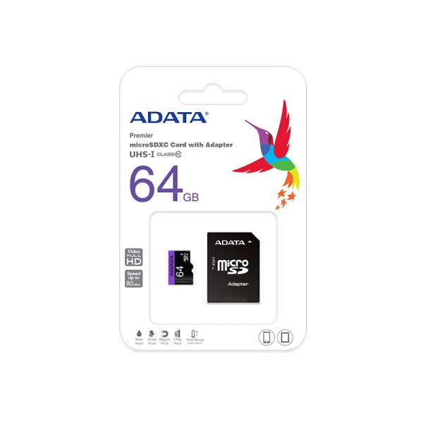 Card De Memorie Microsd 64gb ADATA Premier Uhs-i, Cu Adaptor Sd